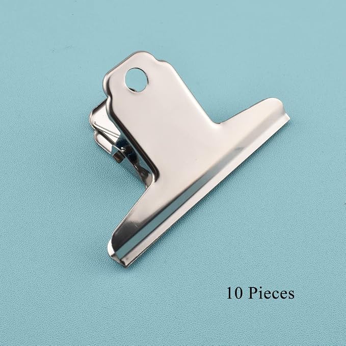 HAHIYO 3inch Silver Bulldog Clips Metal File Hinge Binder Clamps Save Space - Image 5