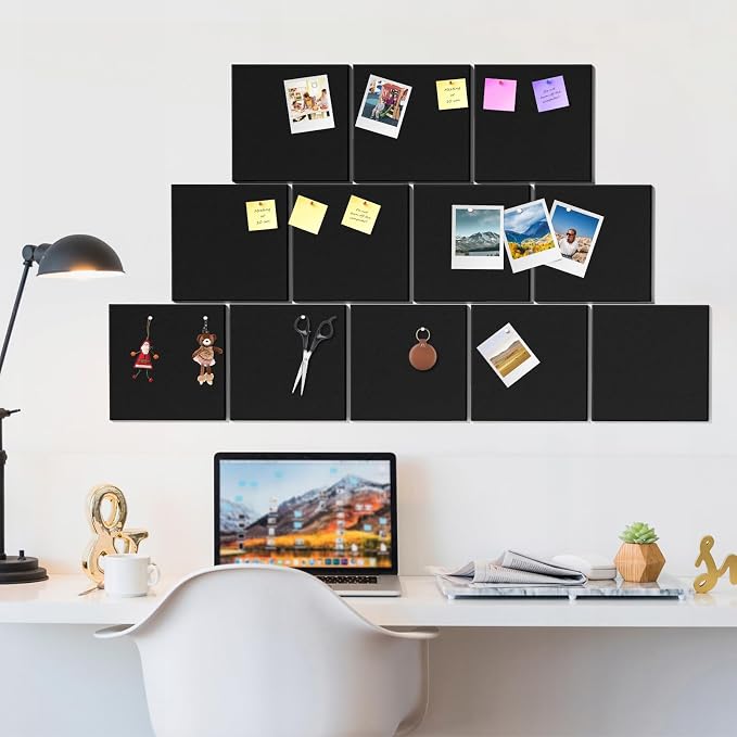 MaxGear Felt Bulletin Board 48" x 36", 12 Pack 11.8" x 11.8" Wall Panels - Image 9