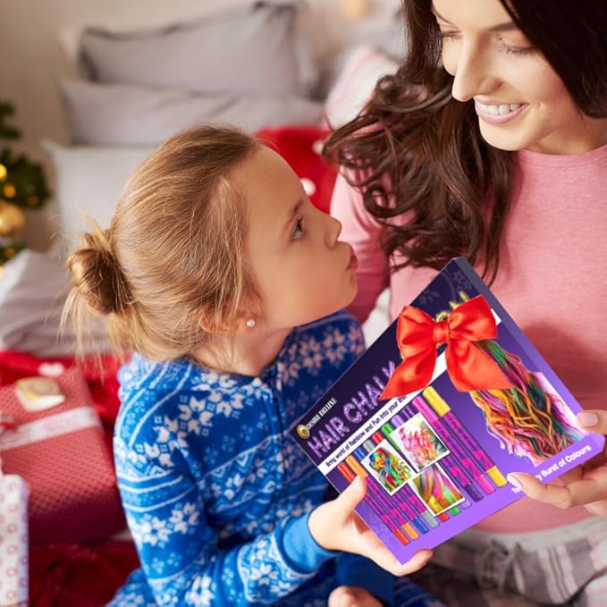 Desire Deluxe Hair Chalk for Girls Makeup Kit of 10 Temporary Colour Pens Gifts, Great Toy for Kids Age 5 6 7 8 9 10 11 12 13 Years Old, "Blue,Green,Grey,Pink,Purple-DeskLoop Office