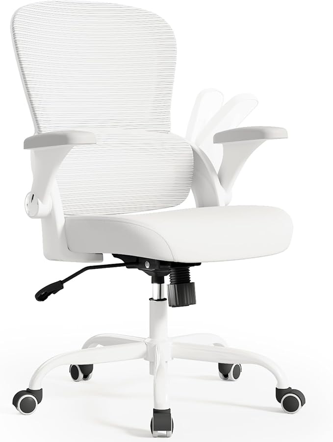 TRALT Office Chair - Ergonomic Office Chair with Back Support, Home Office Desk Chairs, Comfy Desk Chair, Computer Chair, 330lbs Wide Seat Big and Tall Office Chairs for Gamers(White)-DeskLoop Office