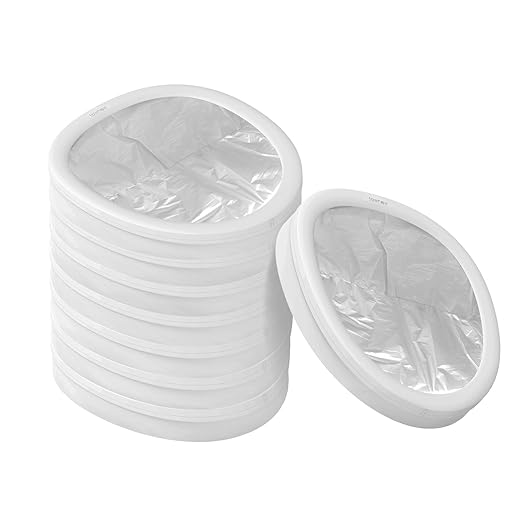 TOWNEW T Air One Official Refill Rings for Smart Bathroom Trash Can, Sturdy Trash Bags for Electric Automatic Trash Can, 2.6 Gallon, 8 pk White Refill Rings - Up to 96 Trash Bags-DeskLoop Office