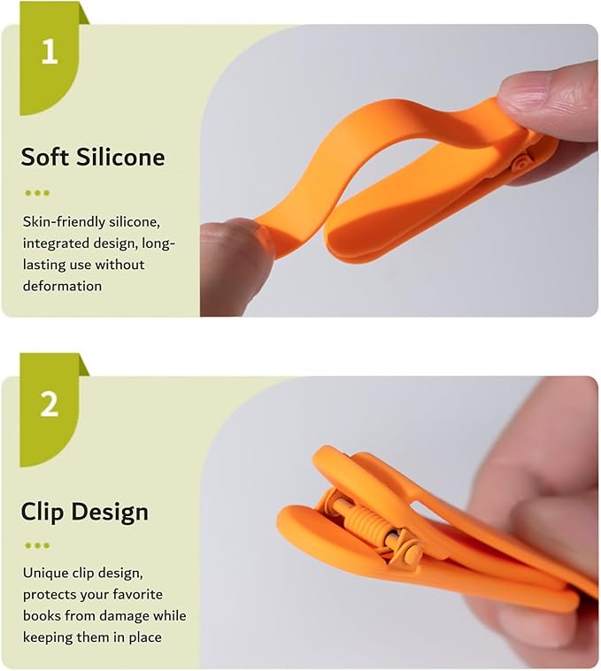 6Pcs Automatic Bookmark, Silicone Smart Book Marks for Reading Women, Men, Kids,Cute Unique Book Markers Bookmark Clip Reading Accessories Gifts for Book Lovers (Colorful 6pcs)