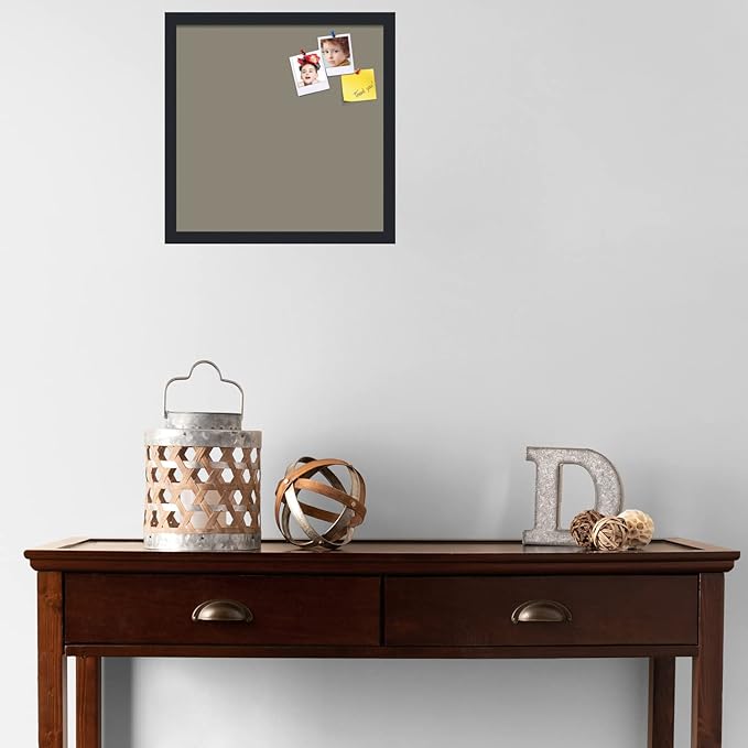 PinPix 17x17 Inch Cork Bulletin Board. This Decorative Framed Pin Board Comes with Pewter Design and a Satin Black Frame. Ideal for Home Office Decor or Message Board (PinPix-1812)-DeskLoop Office