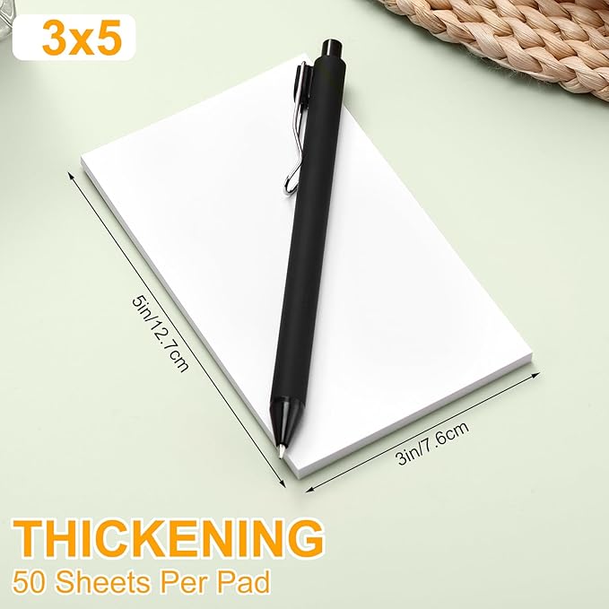 Fainne 3 x 5 Inch Paper Note Pads White Memo Pad Blank Writing Memo Scratch Paper for Waitress Waiter Book to Do Grocery List Small Notebook Restaurant Checkbook, White(150 Pack)-DeskLoop Office
