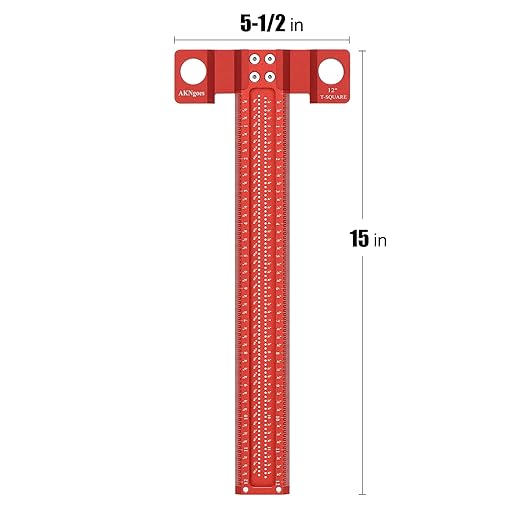 Woodworking Scriber T-Square Ruler 12in with Thoughtful Support Lips, Architect Ruler for Carpenter Work, Layout and Measuring Tools…-DeskLoop Office