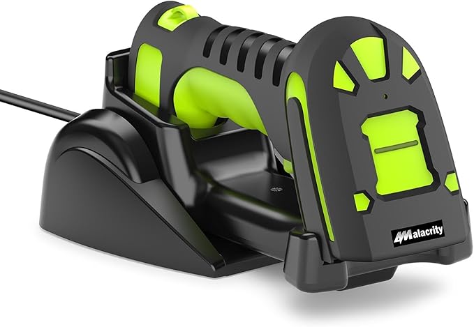 Alacrity DPM Industrial Barcode Scanner, 1D 2D & Direct Part Marks Symbologies, Wireless Charging, Long-Distance 433MHz Wireless & Bluetooth Connectivity, Shock and Dust-Proof Barcode Reader, Green-DeskLoop Office