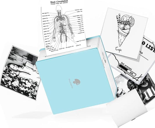 Phomemo Mini Sticker Printer- Mini Printer Sticker Maker Machine M02, Print Pods Suitable for Student Name Label, Study Notes, Creative DIY, Diaries, Portable Thermal Printer for School/Home/Office-DeskLoop Office