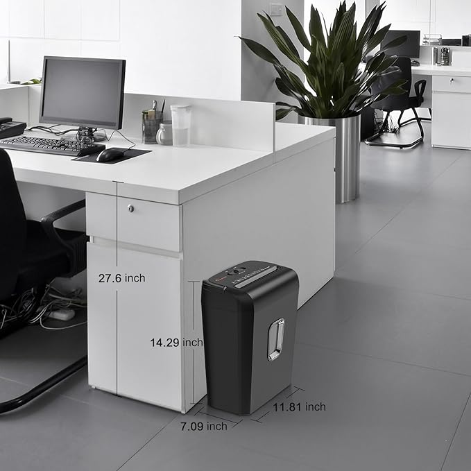 Bonsaii 6-Sheet Micro-Cut Shredder, P-4 High Security, Shreds Credit Cards/Staples/Clips, 3.4 Gal Transparent Window Bin, Black-DeskLoop Office