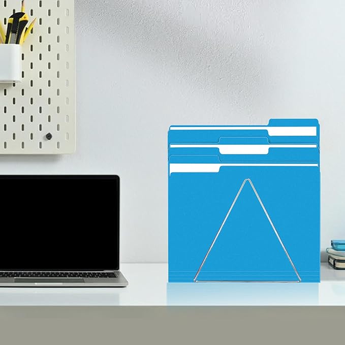 File Folder, RAZCC 150 Pack 1/3 Cut Tab File Folders Letter Size, Blue, Colored Folders with Tab Great for Organizing and Easy File Storage-DeskLoop Office