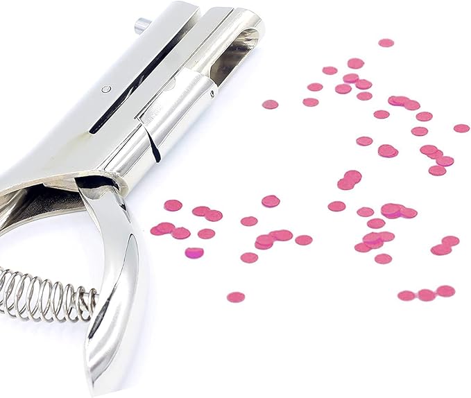 1/8 Inch Single Hole Punch - 2 Inch Reach Deep Throat Heavy Duty Paper Punch - Portable Hand Held Long Reach for ID PVC Cards Plastic Cardboard Photos-DeskLoop Office