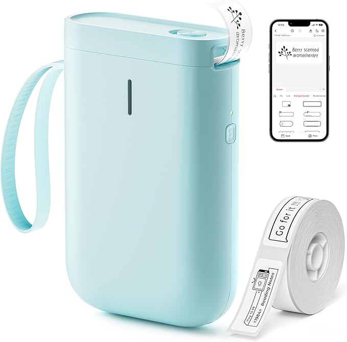 NIIMBOT Label Maker Machine D11 Label Printer Portable Wireless Connection Multiple Templates Available for Phone Easy to Use Office Home Organization USB Rechargeable-DeskLoop Office