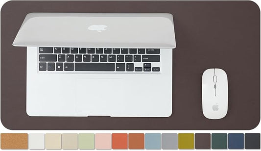 Compact Cork Desk Mat - Small Dual-Sided Desk Pad for Office and Home - Desk Organization and Accessories - Ideal for Large Mouse Pad and Small Desk Mats on Top of Desks(Coffee,23.6"x 11.8")-DeskLoop Office