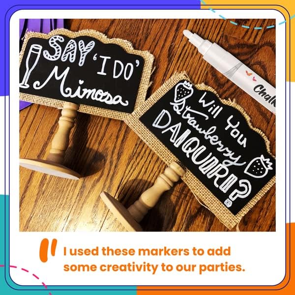 Chalkola 6 White Liquid Chalk Markers - White Dry Erase Liquid Chalk Pens for Chalkboard Signs, Blackboard, Car Window, Glass, Bistro | Variety pack - (3x) 3mm Fine Tip + (3x) 6mm Bold Size Ink Marker-DeskLoop Office