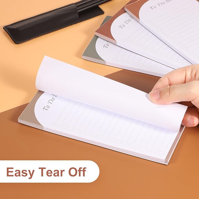 4 Pack Magnetic To Do List for Refrigerator with Pen Holder, Totally 200 Sheets Magnetic Fridge Notepad Magnetic Shopping List Pad for Fridge(Morandi Design)-DeskLoop Office