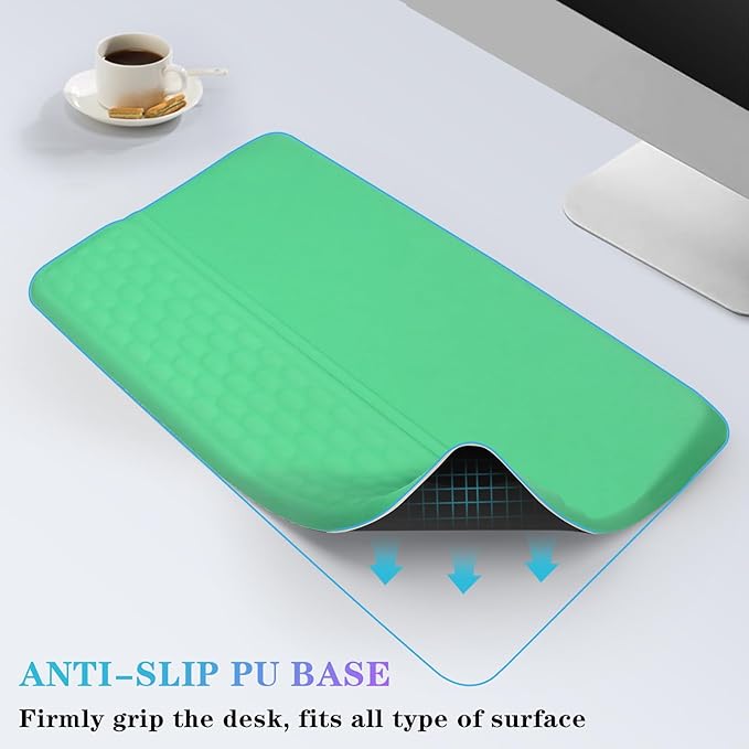 Computer Keyboard Stand with Wrist Rest, Ergonomic Tilted Keyboard Holder - Keyboard Riser with Wrist Pad - Keyboard Tray Support for Office Home - Green-DeskLoop Office