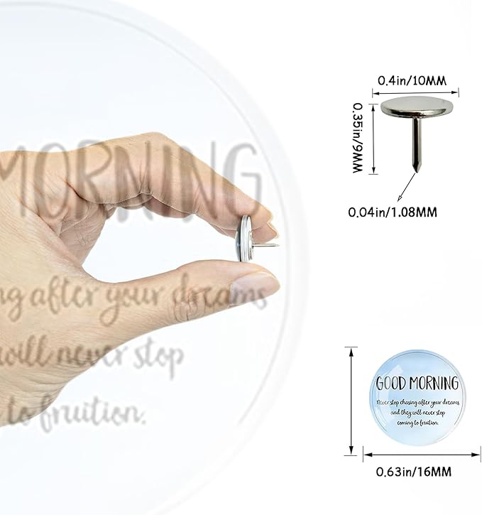 24Pcs Decorative Push Pins,Decorative Thumb Tacks for Bulletin Board, Cork Board Thumbtacks,Photos Wall Maps,Cute Thumbtack for Cubicle Decor,Classroom Decor,and Office Decor(Motivational-Moring)-DeskLoop Office