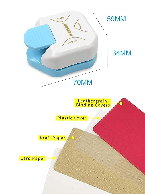 RAYSON CR05W 3 in 1 Corner Cutter, 4mm 7mm 10mm 3 Way Corner Rounder Paper Punches for Paper Craft, DIY Projects, White-DeskLoop Office