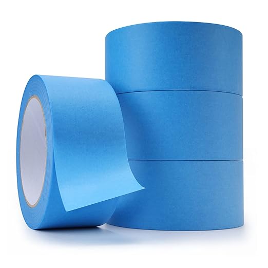 Lichamp Blue Painters Tape Bulk, 4 Pack 1.9 inch Wide by 55 Yards Tape Paper, Blue Tapes for Crafts Arts-DeskLoop Office