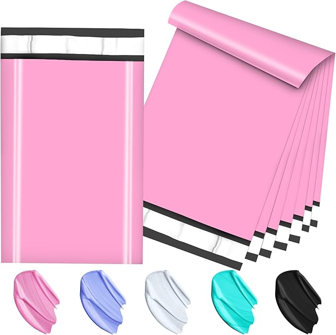 120PC Poly Mailers 6x9 Inch Pink Mailing Envelopes Bags Shipping Bags with Self Adhesive Waterproof and Tear-Proof Postal Bags-DeskLoop Office