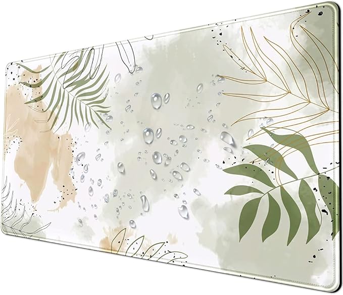 Keyboard mat Kawaii Mousepad Matcha Green Plant Abstract Accessories Desk pad Mouse mat for Desktop Gamer Girl Office Accessories for Women Pink Desk Organizer Large Gaming Pads …-DeskLoop Office