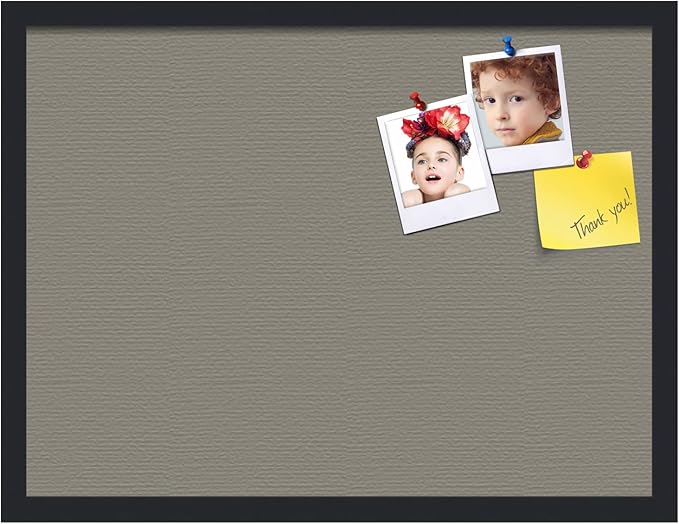 PinPix 24x18 Inch Cork Bulletin Board. This Decorative Framed Pin Board Comes with Pewter Design and a Satin Black Frame. Ideal for Home Office Decor or Message Board (PinPix-1812)-DeskLoop Office