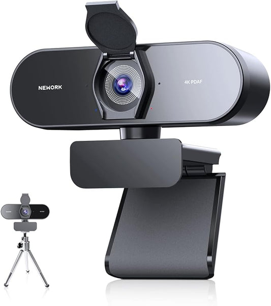 4K Webcam with Sony Sensor, PDAF Autofocus, 1080P@60FPS, 2 Noise Reduction Mics, Auto Light Correction, USB Plug&Play, Privacy Cover, 79°FOV, Streaming Camera for PC, Mac, Laptop, Video Calls-DeskLoop Office