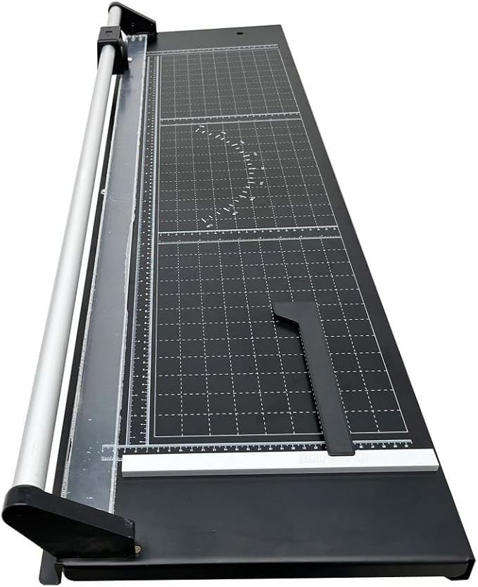INTBUYING 36 Inch Commercial Manual Precision Rotary Paper Trimmer with an Angle Line Smart Rotary Paper Cutter for Cutting Photo Paper, Film, hot and Cold Laminating Paper, etc-DeskLoop Office