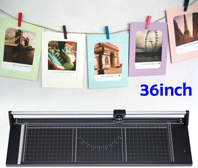 Manual Heavy Duty 36 Inch Rolling Cutter Precision Rotary Paper Trimmer for Photo Paper, Film, Art Paper Jam, Office Paper, Thin Plastic Soft Board, PVC,Cutting Table,Professional Rolling Trimmer-DeskLoop Office