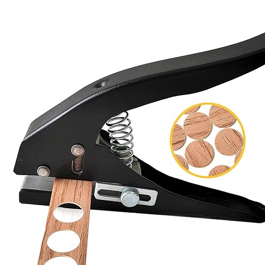 Single Hole Punch, Heavy Duty Single Hole Punch Hole Punches Portable Hand Held for Tags Cards Plastic (15MM Black)-DeskLoop Office