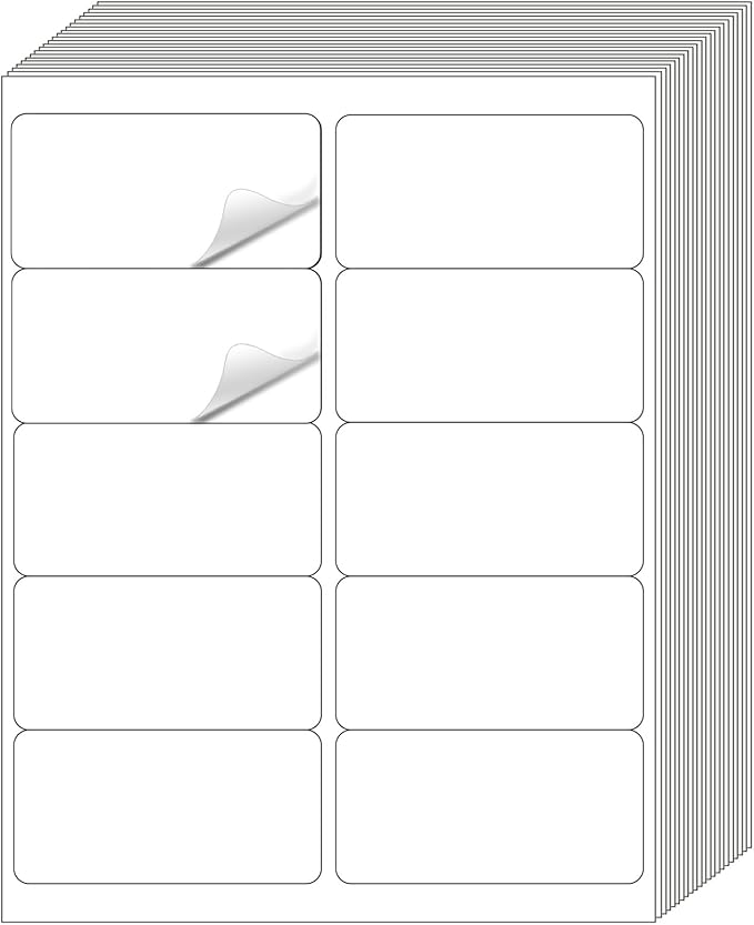 2" x 4" Address Labels Sticker Paper for Laser/Ink Jet Printer mailing Labels 8.5"×11" White-DeskLoop Office