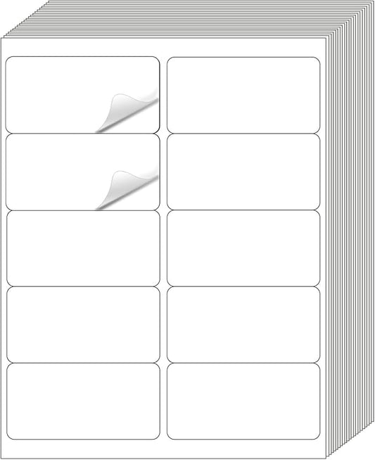2" x 4" Address Labels Sticker Paper for Laser/Ink Jet Printer mailing Labels 8.5"×11" White-DeskLoop Office