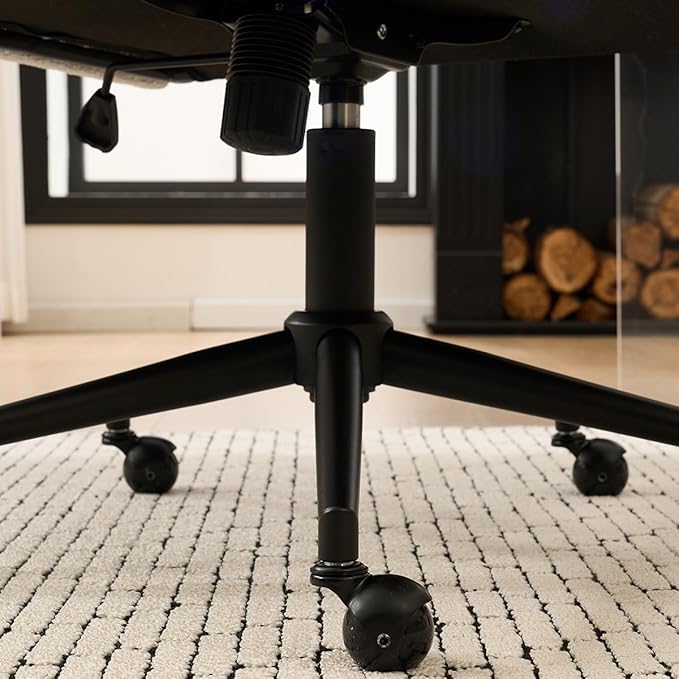 Kidol & Shellder Office Desk Chair Set of 2 with Arm, Swivel Adjustable Height with Wheels Comfortable Wide Seat for Home Office, Bedroom, Makeup Room, Beige-DeskLoop Office