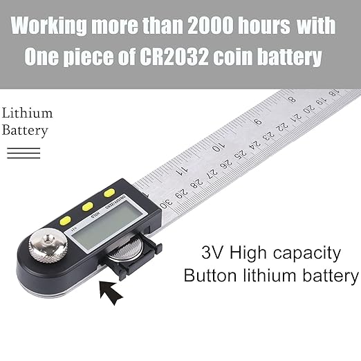 Delgada 12 inch/300mm Digital Angle Ruler and Stainless Steel Digital Angle Finder or Digital Protractor with Zeroing and Locking Function Battery Included-DeskLoop Office