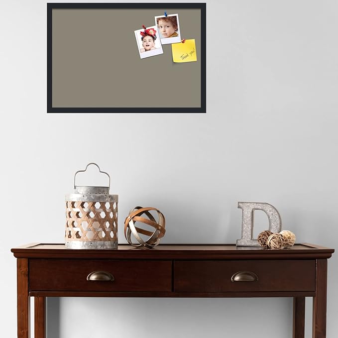 PinPix 27x18 Inch Cork Bulletin Board. This Decorative Framed Pin Board Comes with Pewter Design and a Satin Black Frame. Ideal for Home Office Decor or Message Board (PinPix-1812)-DeskLoop Office