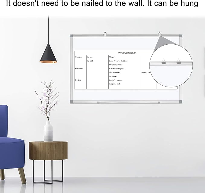 H-Qprobd Dry Erase Board for Wall Aluminum Presentation Magnetic Whiteboard with Long Pen Tray, Wall-Mounted White Board for School, Office and Home (40"x28")-DeskLoop Office