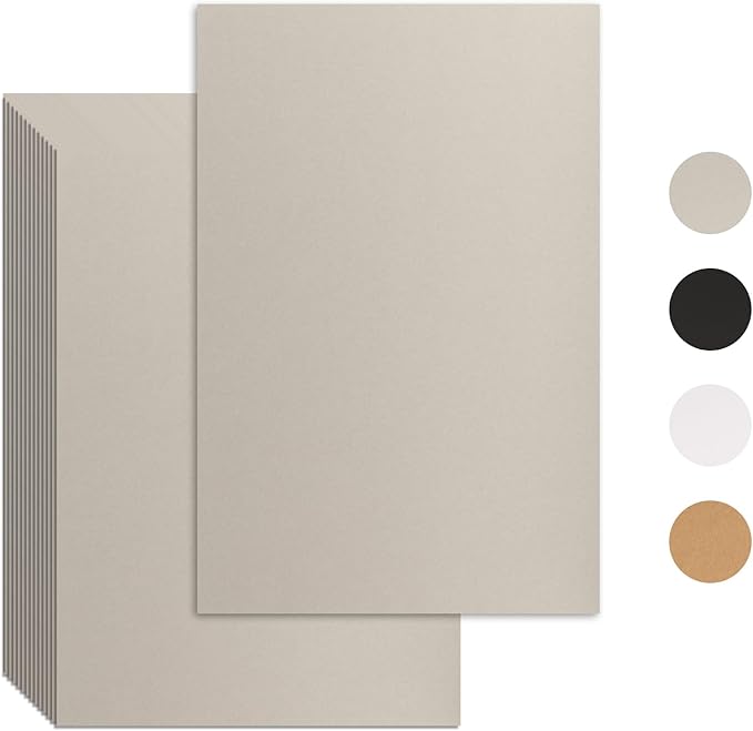 25 Pcs Book Board, Binder Board, Cover Board, Heavy Duty Chipboard for Book Binding, DIY Cardboard (Gray, 11 x 17 Inch 100PT)-DeskLoop Office