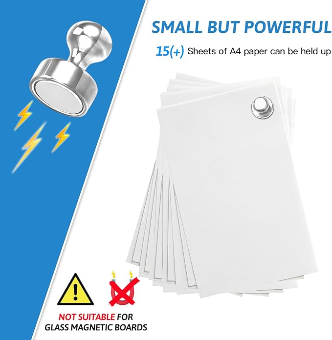 10Pack Fridge Magnets for Whiteboard Silver White Board Magnet Set Round Pin Magnets Metal Magnetic Push Pins Cute Magnet for Refrigerator Kitchen Office School-DeskLoop Office