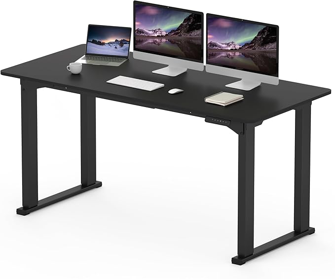 SANODESK 4-Leg Standing Desk, Electric Height Adjustable Desk with Memory Presets for Home Office, Stand up Desk Computer Workstation, 63x28 Inches Black-DeskLoop Office