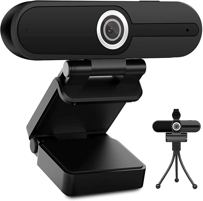 UHD 4K Webcam with Microphone: 8MP USB Computer Web Camera with Privacy Shutter and Tripod, External Webcam Pro Streaming Webcams PC Cam w/Mic Noise Reduction for Winsdows Mac OS Desktop Laptop-DeskLoop Office