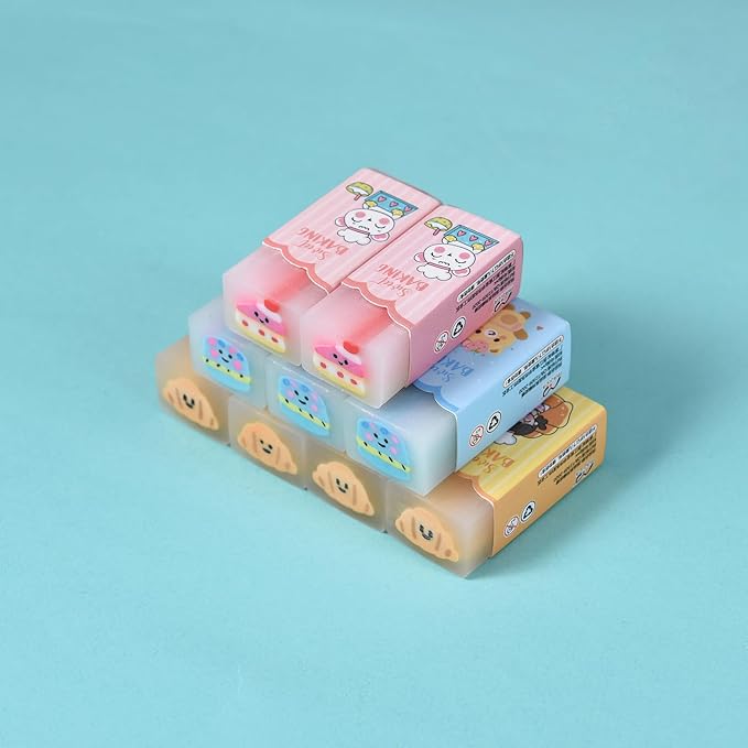18 Pack Dessert Erasers for Kids, Kawaii for Students, Jelly for School Supplies Prize Gifts Party Favors-DeskLoop Office