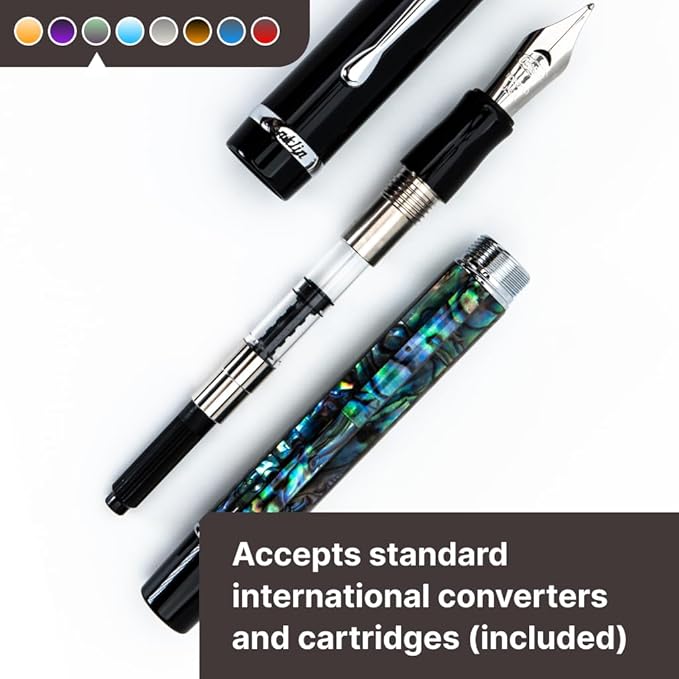Conklin Duragraph Fountain Pen Abalone Nights - Medium Nib, Elegant Writing Instrument with Exquisite Abalone Finish-DeskLoop Office
