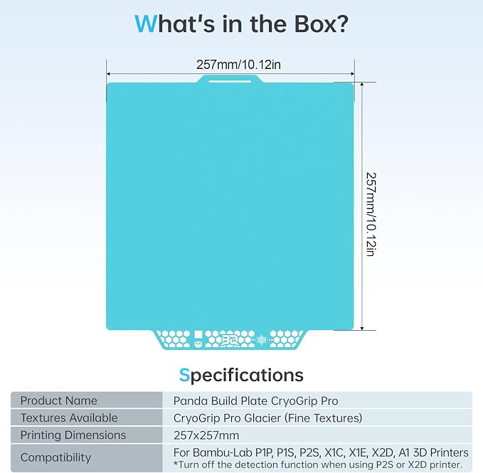BIQU CryoGrip Pro Glacier 257x257mm Panda Build Plate - Image 9