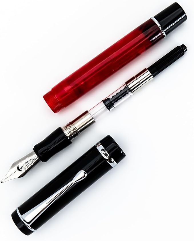 Conklin Duragraph Fountain Pen Red Nights - Fine Nib, Luxury Writing Instrument with Bold Red Finish-DeskLoop Office