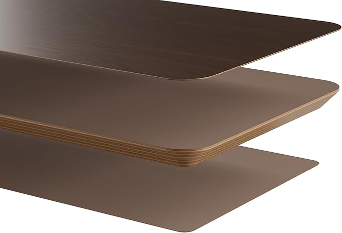 Walnut Dual‑Tier Monitor Stand for Modern Desk Setup – Minimalist Wooden Riser Shelf for Dual Monitors, Laptops, Home Office Aesthetic (Dark Walnut, Large)-DeskLoop Office