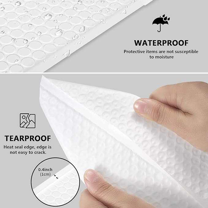 Bubble Mailers 3.5x5 inch 40Pack White Bubble Mailers Self-Seal Padded Mailing Envelopes Bubble Opaque Padded Mailer for Small Businesses to Package and Mail Jewelry Cosmetics#0000-DeskLoop Office