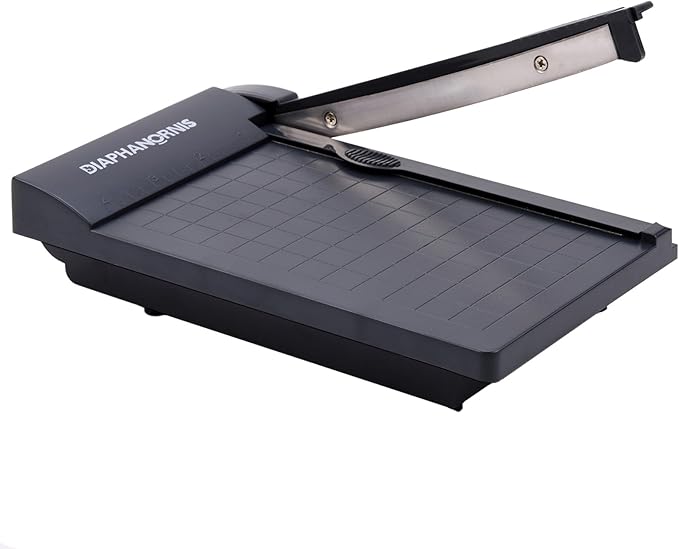 Guillotine Paper Trimmer, Mini Compact Paper Cutter, 1/4-Inch Grid for Precision Cutting, Straight Cuts Up to 3 Sheets, Perfect for Photos,Coupons,Card Making and Small Craft Projects (Grey)-DeskLoop Office