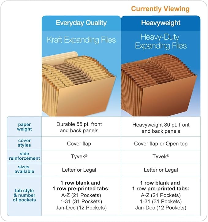 Globe Weis /Pendaflex Heavy Duty Expanding File with Flap, 12 Monthly Pockets, 1/3 Cut Tabs, Brown, Letter Size (R117MLHD)-DeskLoop Office