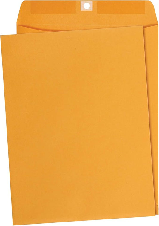 Amazon Basics Clasp Kraft Envelopes, Gummed Mailing Envelope, 9 x 12 inch, 100-Pack-DeskLoop Office
