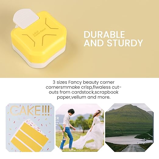 MyArTool 3 in 1 Chamfer Corner Punch, 3 Way Craft Paper Corner Cutter for Paper Crafts, Laminate, Cardstock, Business Card, DIY Projects, Photo, Card Making and Scrapbooking-DeskLoop Office