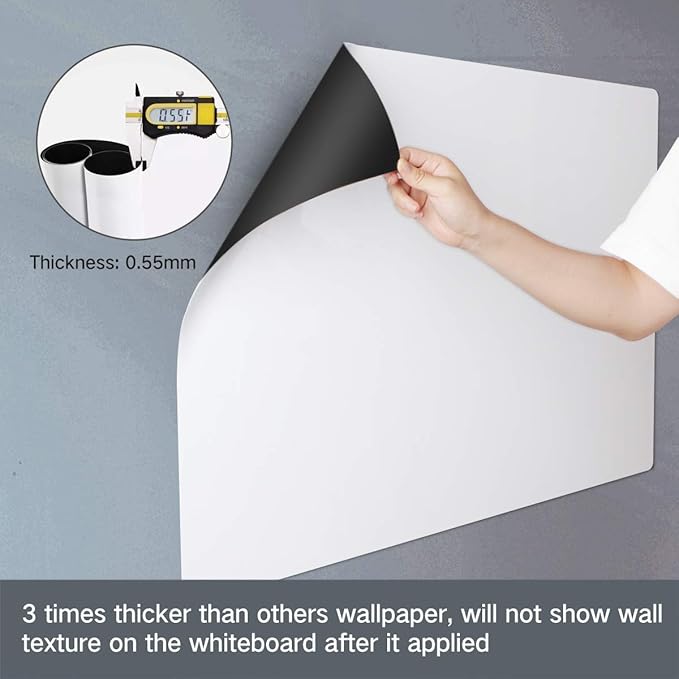 Magnetic Whiteboard Contact Paper for Wall 36 x 24 inches, Magnetic Dry Erase White Board Sticker with Non-Adhesive Backing for Office Home School-DeskLoop Office
